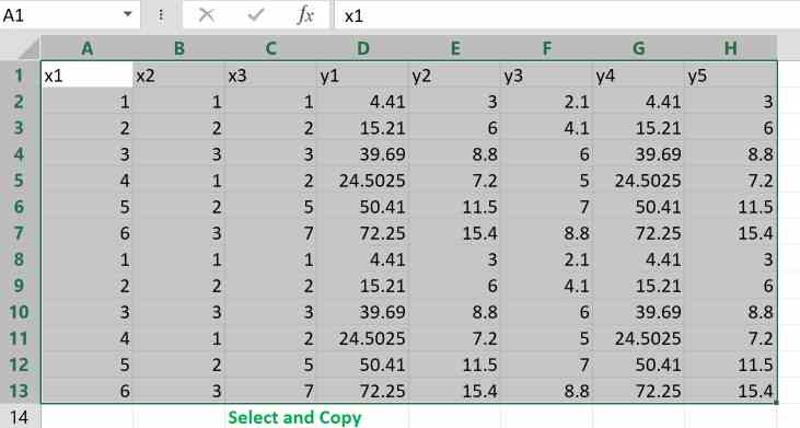 example from excel