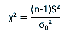 one sample variance test formula