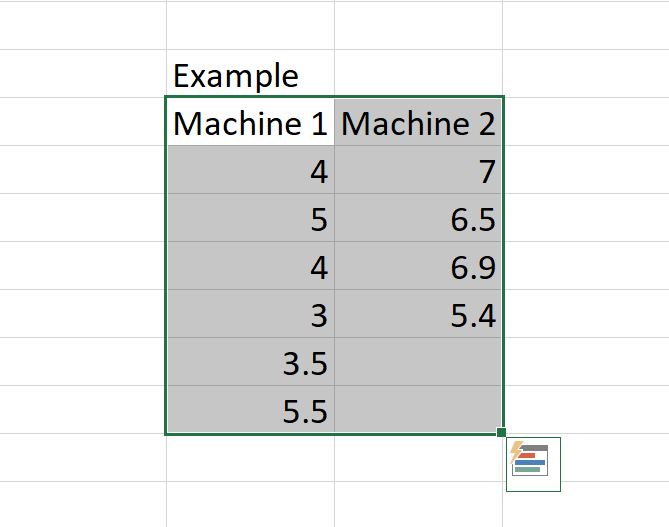 example from excel